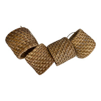 set of 4 natural coloured rattan napkin rings