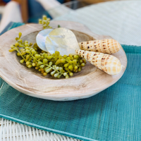 Handcrafted salad servers made using Marlin Spike shells for handles