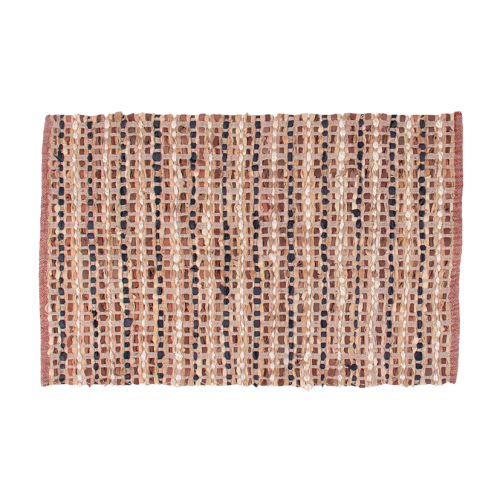 Russet Leather & Jute Mat