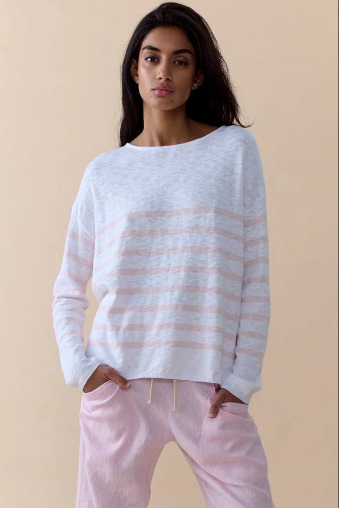 Bobbie Top Pink White
