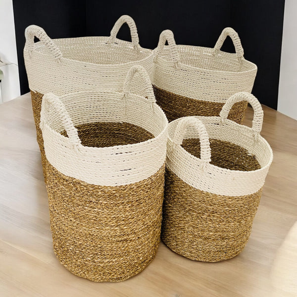 Seagrass Baskets White Top