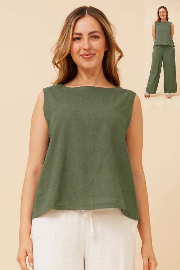 The Summer Edit Shell Top - Olive