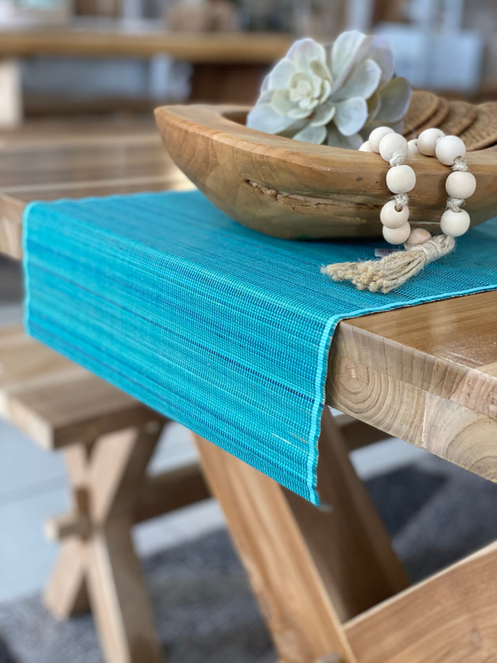 aqua table runner