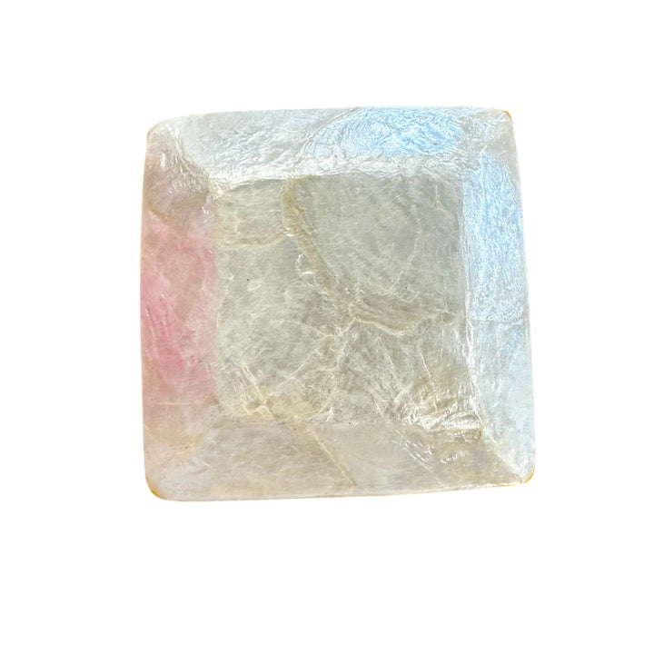 Back view of mini mother of pearl trinket dish. The perfect gift for the coastal boho lover