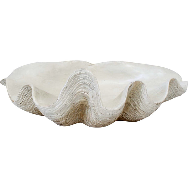 decorative resin clam shell bowl- coastal style decor