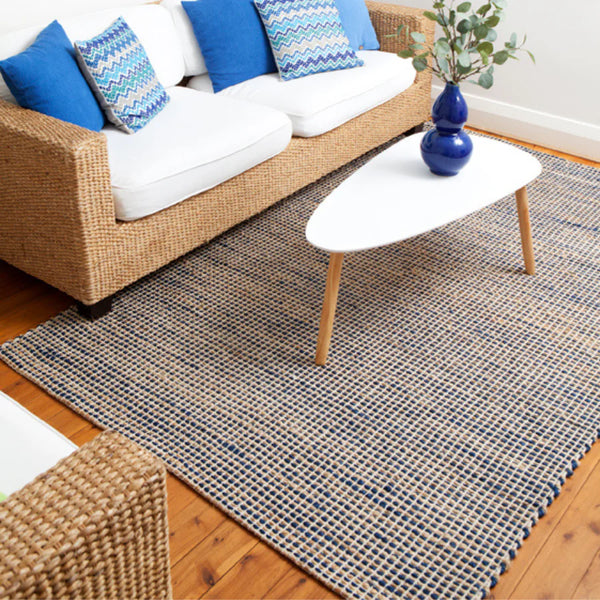 Iris Jute Rug - Royal Blue