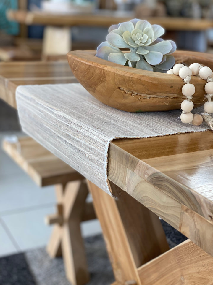 neutral coloured table runner