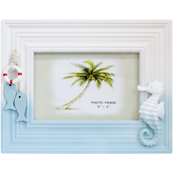 Photo frame 6 x 4 beachside design in landscape style, pretty coastal esign