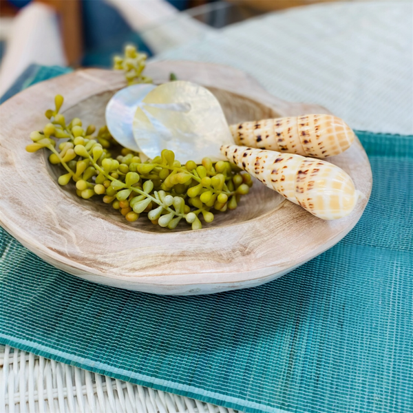 Handcrafted salad servers made using Marlin Spike shells for handles