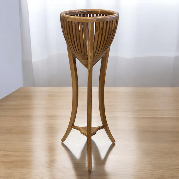 Teak planter with pedestal legs