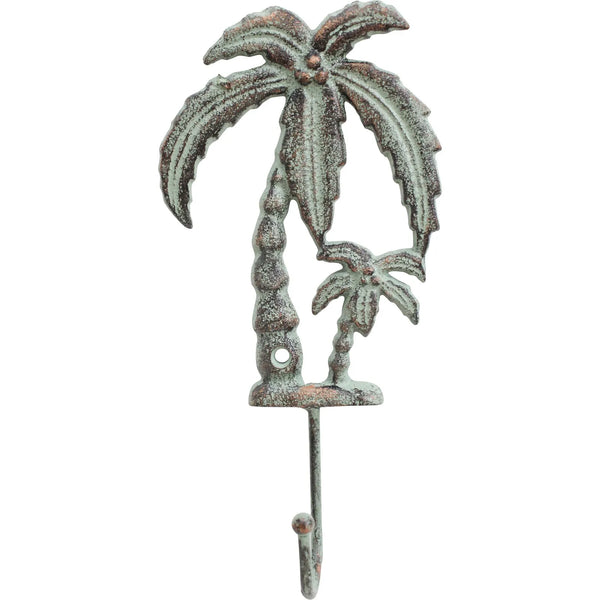 antique wash look palm tree wall hook