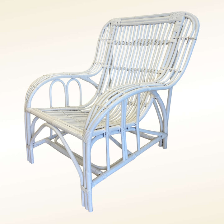 wicker arm chair with white colour