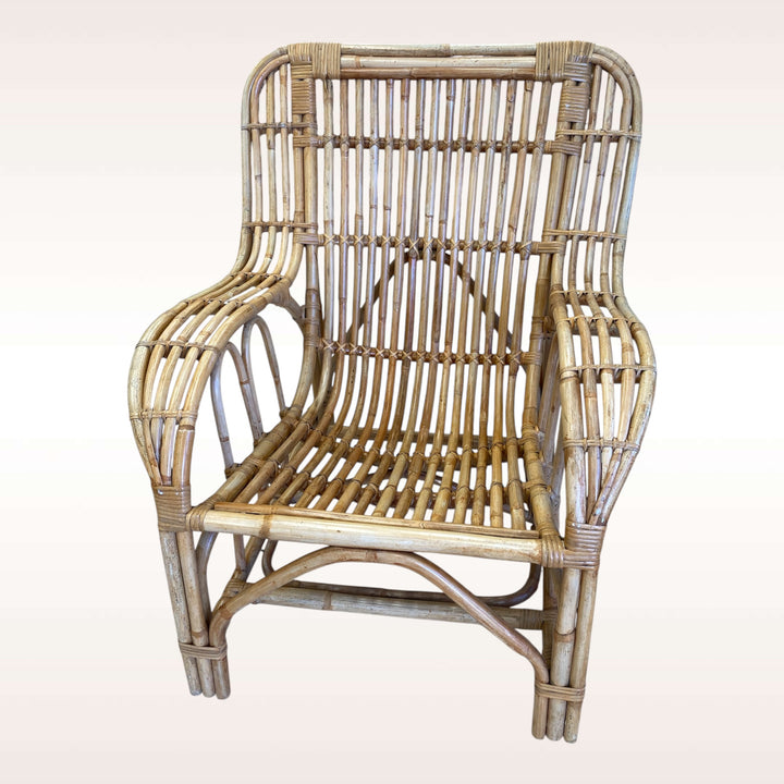 Wicker armchair on a white background