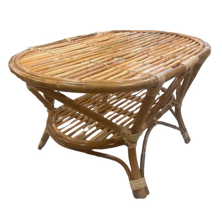 Natural Cane oval coffee table