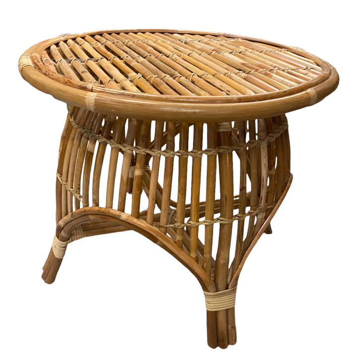 Natural cane round side table