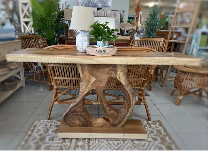 Live edge solid hardwood timber hall table